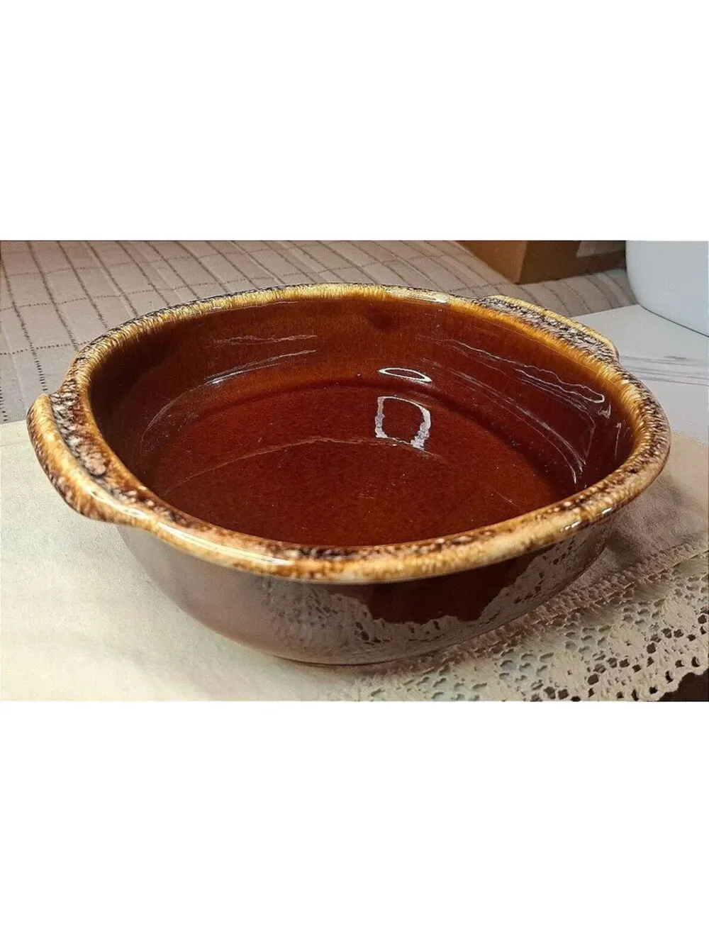 Vintage Hull Pottery Brown Drip 9